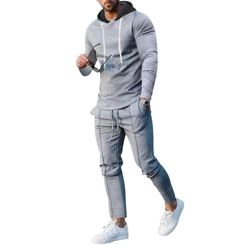 Herren nan zweiteiliges Kapuzen-Lounge-Set mit schmal geschnittenem Kapuzenpullover und tapered Jogginghose Drune