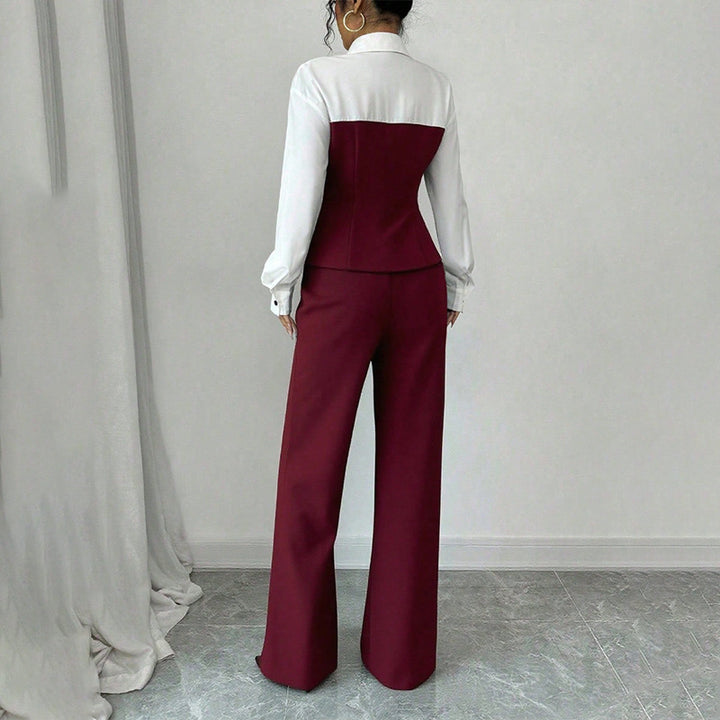 Damen Eleganter Blazer mit hochgeschnittenem Hosenanzug Drune