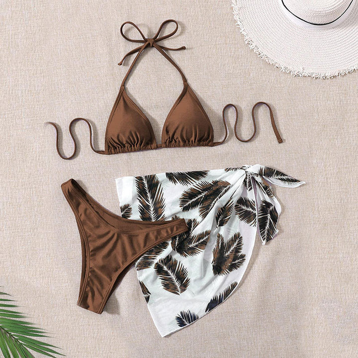 Damen Triangel-Bikini mit elegantem Wickel-Rock Drune