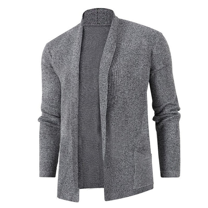 Herren modische Strickjacke mit offenem Schnitt und praktischen Taschen Drune