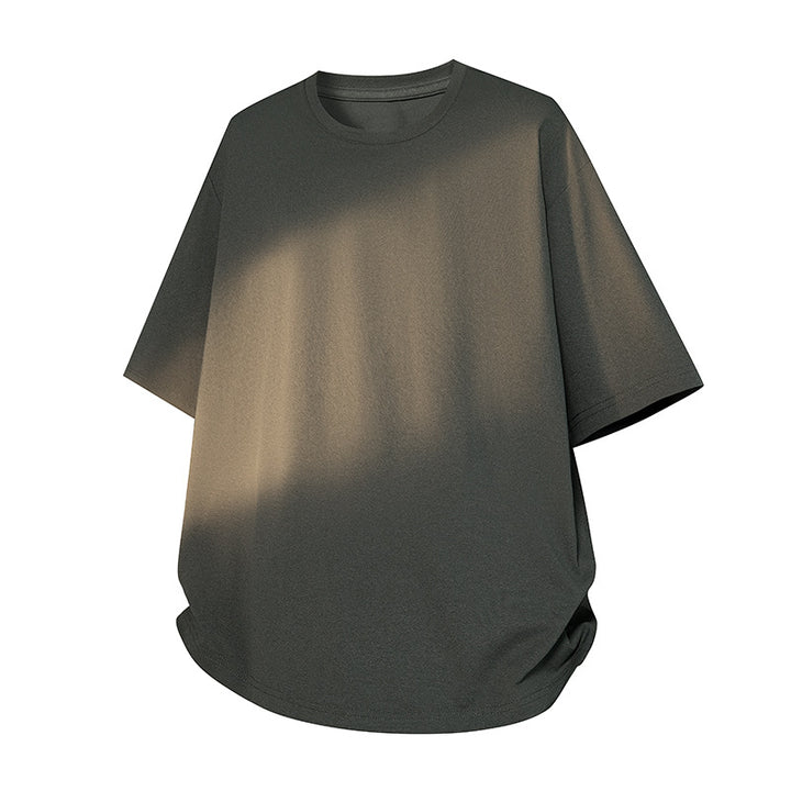 Herren Oversize-T‑Shirt aus schwerem Baumwolljersey mit weitem Schnitt und verstärktem Rundhals Drune