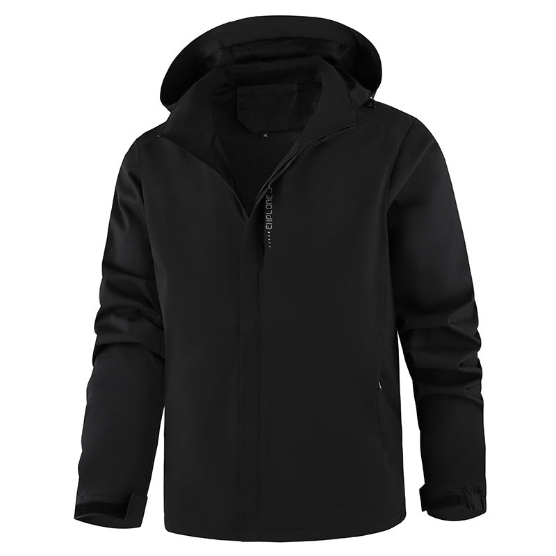 Herren Atmungsaktive Übergangsjacke mit verstellbarer Kapuze Drune