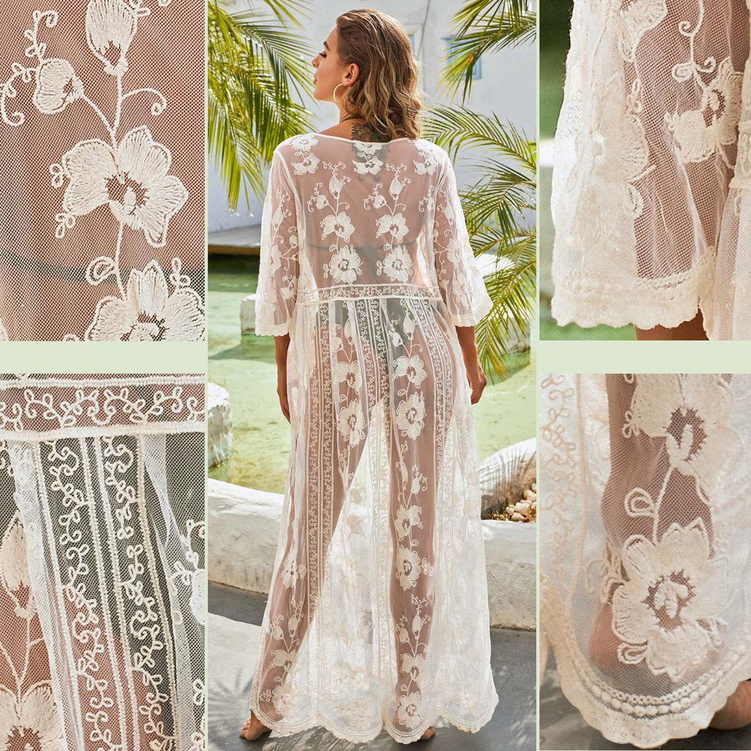 Damen elegante Häkel-Strandtunika Drune