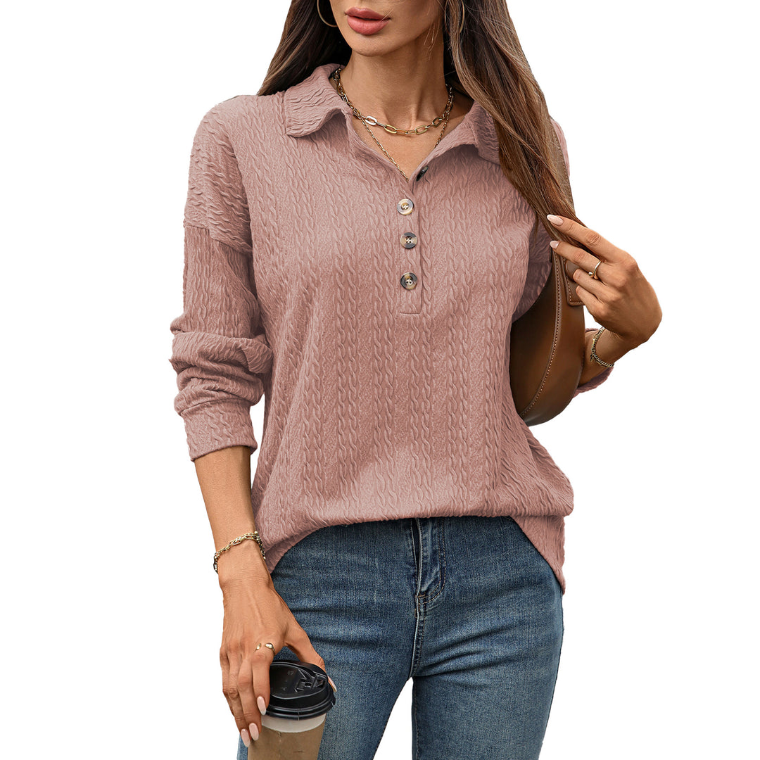 Damen Langarmshirt mit strukturiertem Knopfdesign Drune