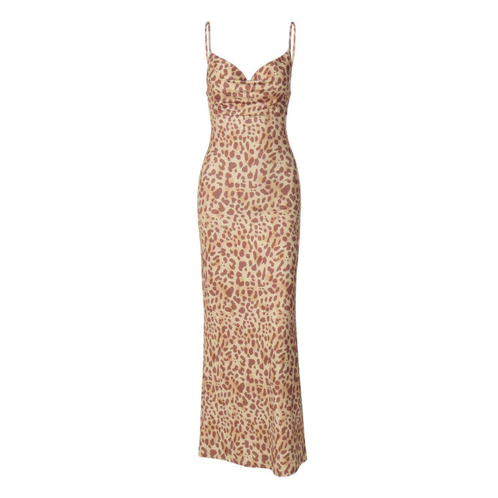 Damen Maxikleid mit elegantem Animalprint Drune