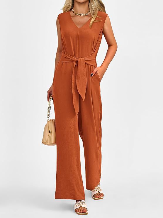 Damen eleganter Jumpsuit mit tailliertem Schnitt und weitem Bein Drune