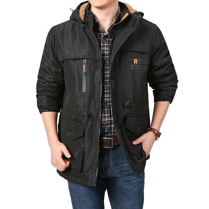 Herren Multifunktionale Outdoor-Jacke mit verstellbarem Kapuzendesign Drune