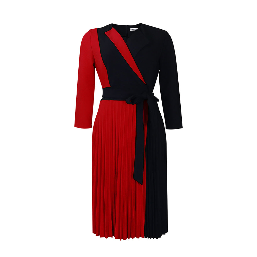 Damen Wickelkleid mit plissierten Details und tailliertem Design Drune