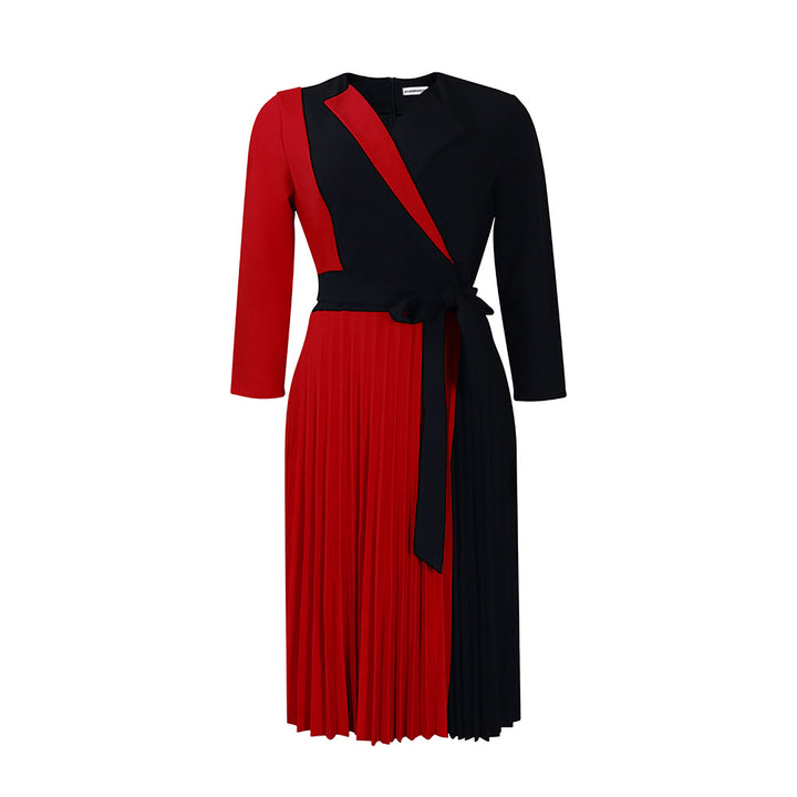 Damen Wickelkleid mit plissierten Details und tailliertem Design Drune