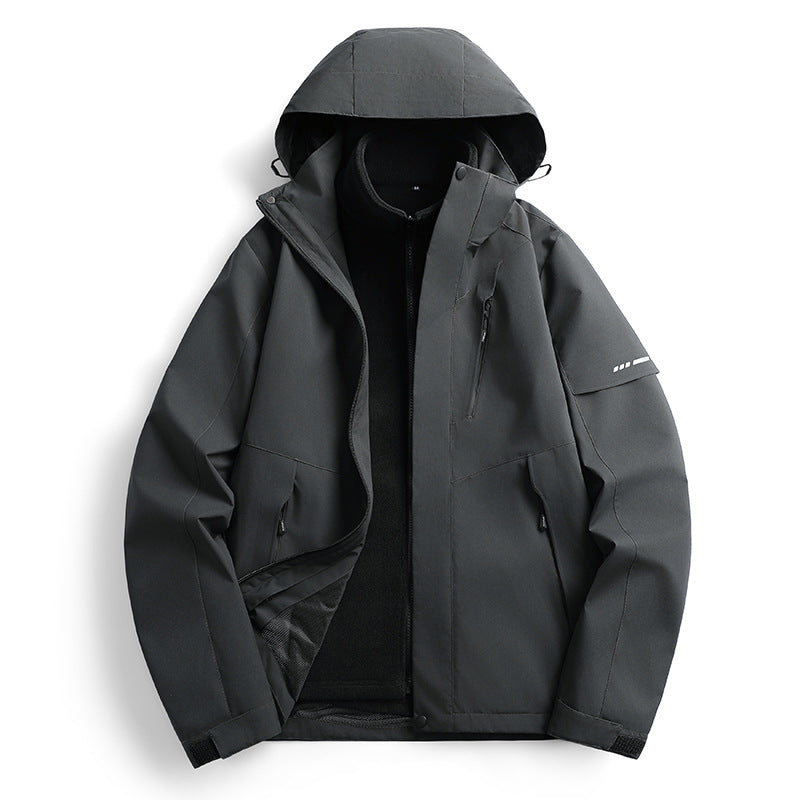 Damen wasserdichte Softshell Outdoorjacke mit Kapuze atmungsaktive Membran Drune