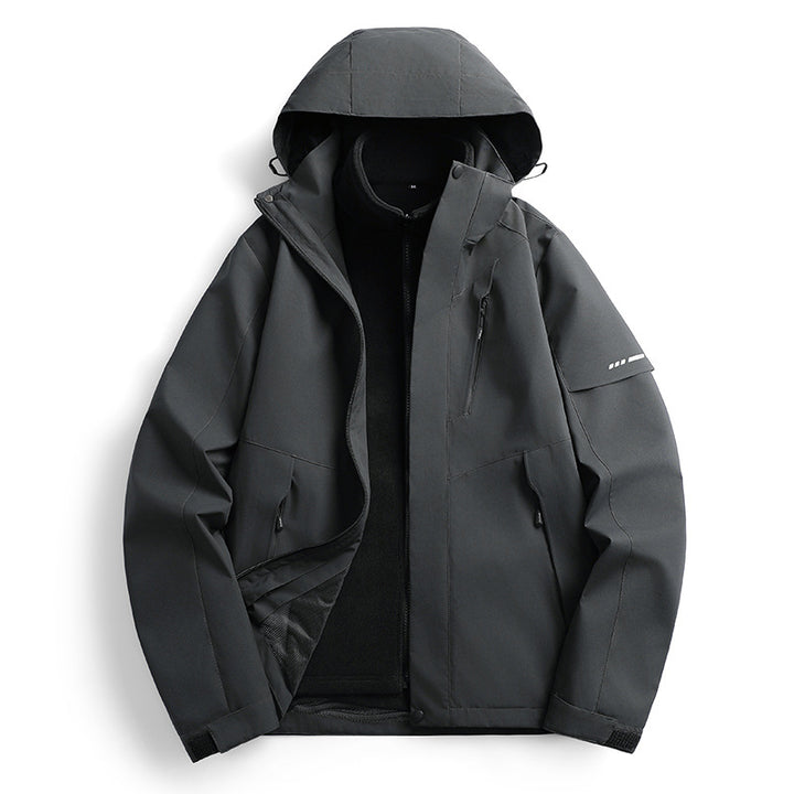 Damen wasserdichte Softshell Outdoorjacke mit Kapuze atmungsaktive Membran Drune