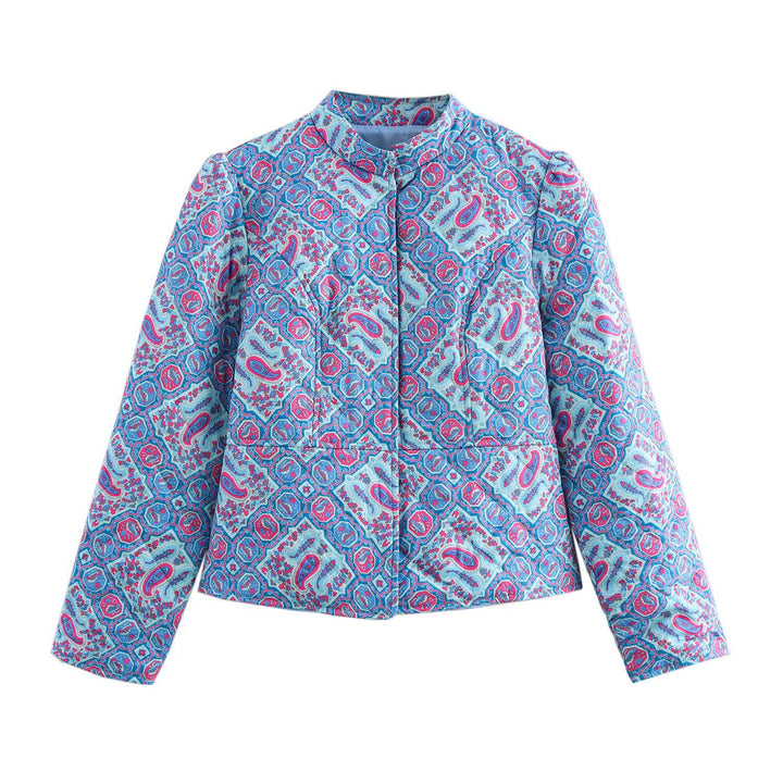 Damen modische Steppjacke mit einzigartigem Musterdruck Drune