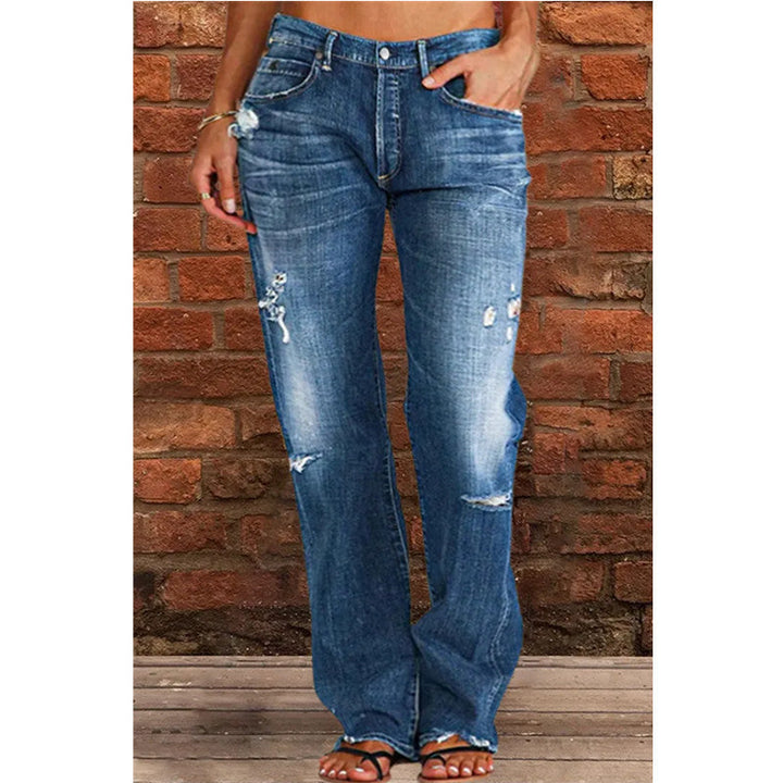 Damen lockere Jeans im Used-Look Drune
