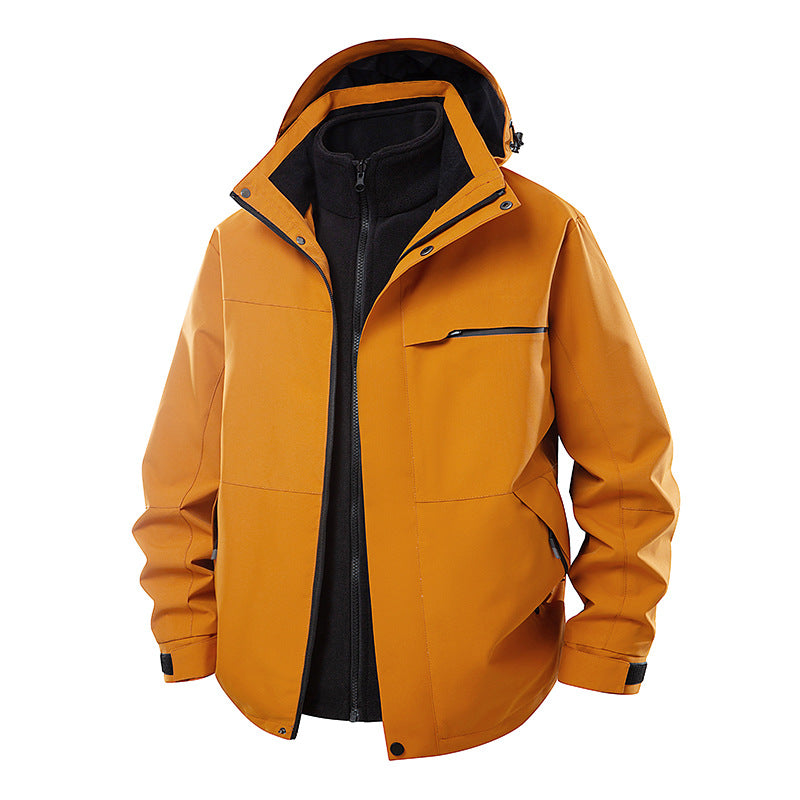 Herren Wasserdichte Outdoor-Jacke mit verstellbarer Kapuze Drune