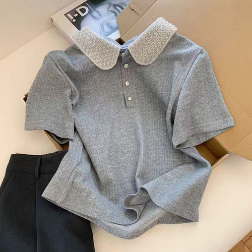 Damen Polo-Oberteil mit elegantem Kragen Drune