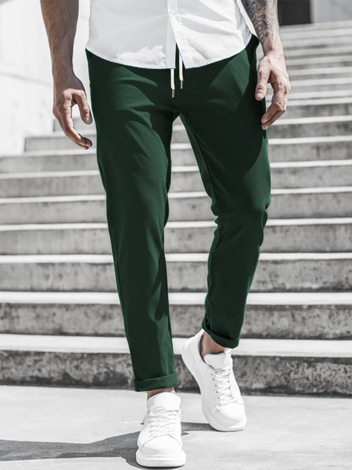Drune Herren Freizeithose mit Kordelzug und Seitentaschen