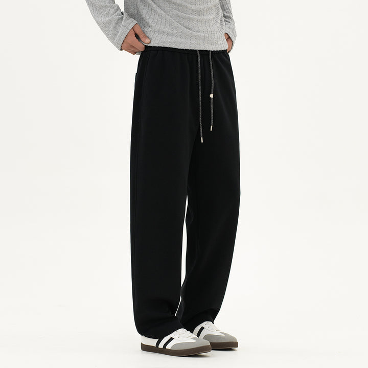 Unisex Baumwoll-Jogginghose mit weitem Bein und Kordelzug Drune