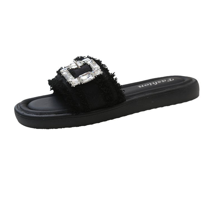 Damen elegante Mules mit glamourösem Strassakzent Drune