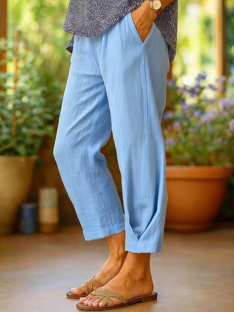 Damen Weite Leinenhose Drune