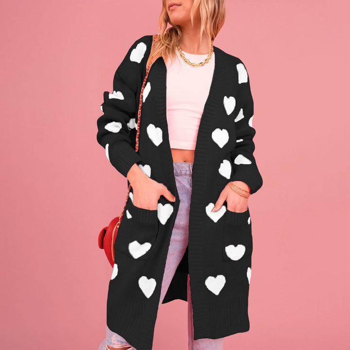 Damen Strickjacke mit Herzen Drune