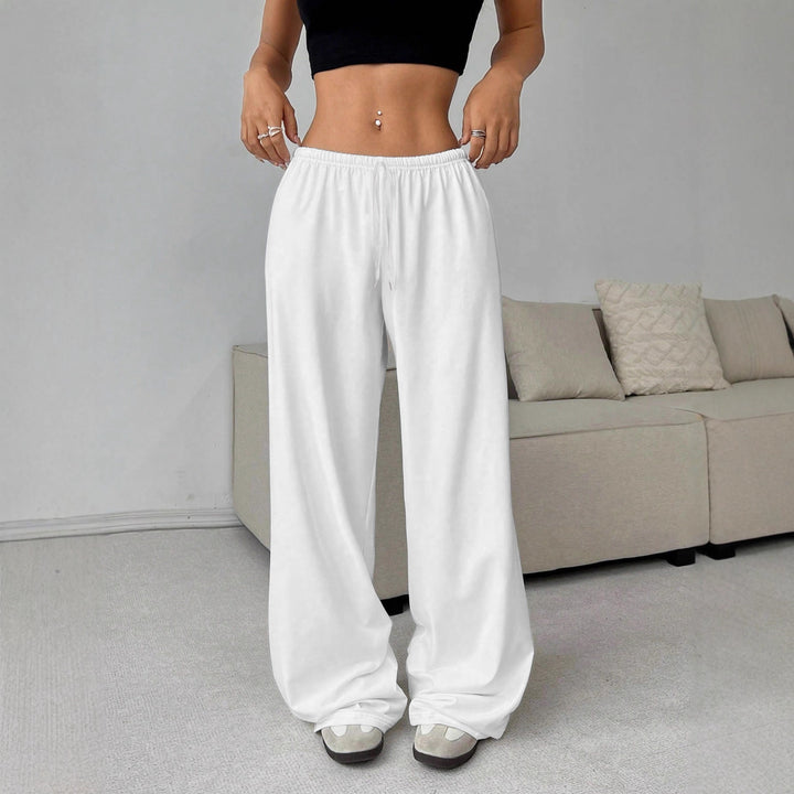 Damen nan weiter Highwaist Palazzo-Jogger mit elastischem Komfortbund, Kordelzug und seitlichen Eingrifftaschen Drune