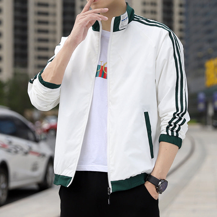 Herren Sportliche Windjacke mit hohen Kragen Drune