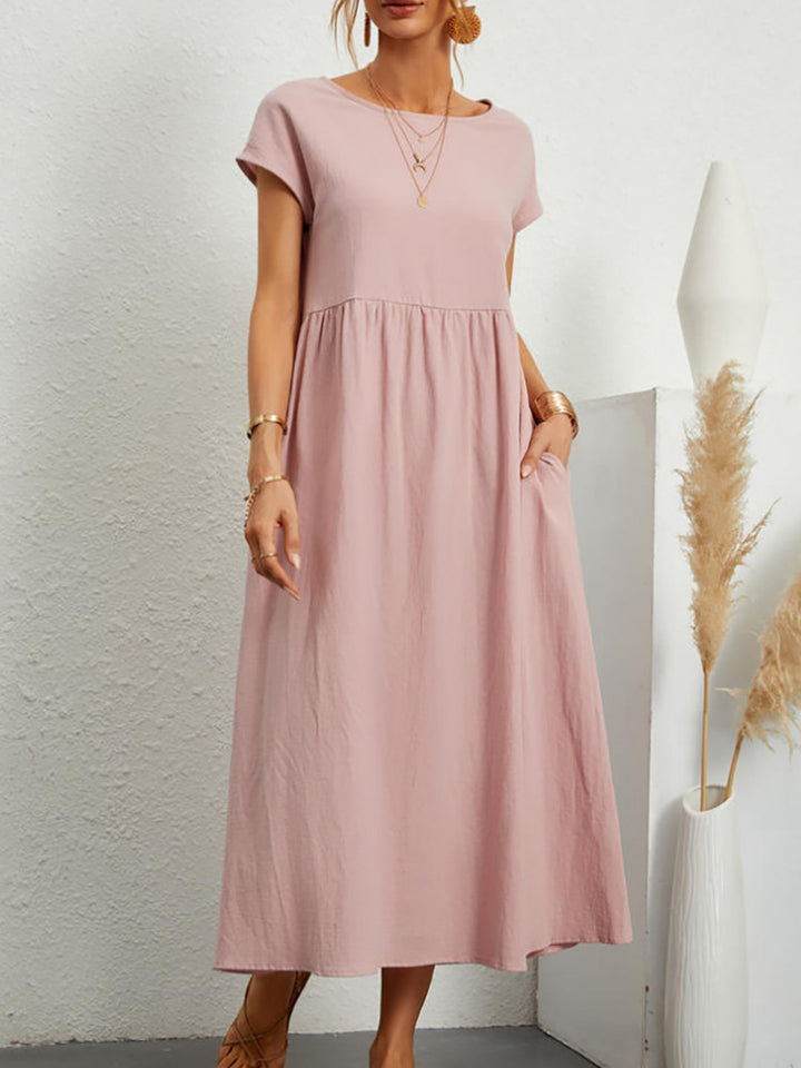 Damen Midikleid mit lässigem Schnitt und seitlichen Taschen Drune