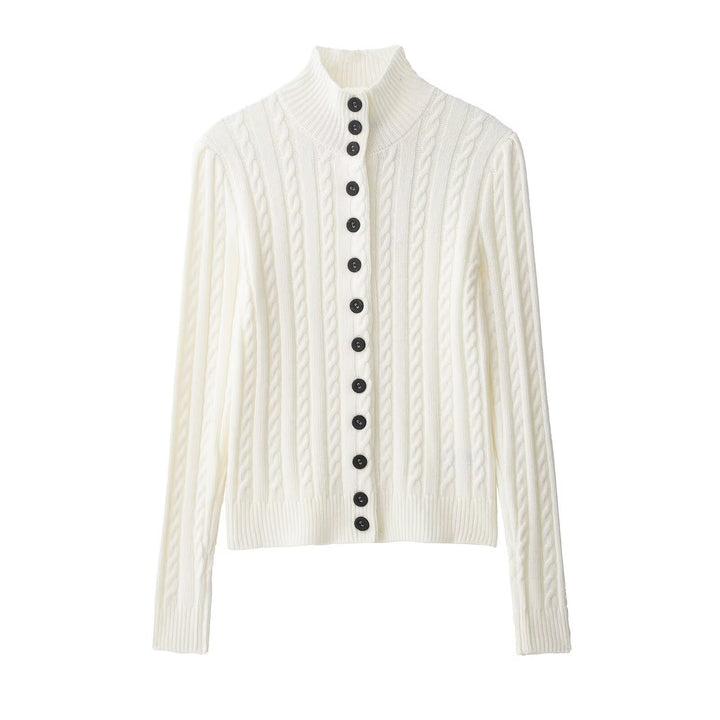 Damen Feinstrick-Cardigan mit gehäkeltem Peter-Pan-Kragen Drune