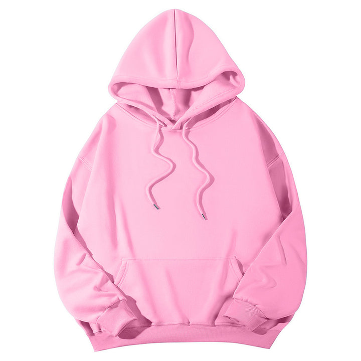 Unisex Oversize-Fleece-Hoodie mit tiefer Schulter, Kängurutasche und breitem Rippbund Drune