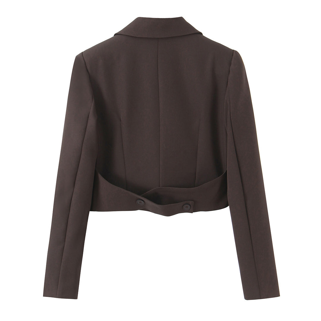 Damen Kurzblazer mit Doppelknopfverschluss und fallendem Revers Drune