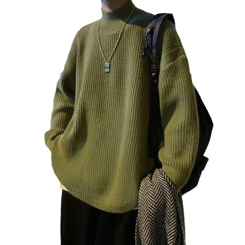 Damen Grobstrickpullover mit hohem Kragen Drune