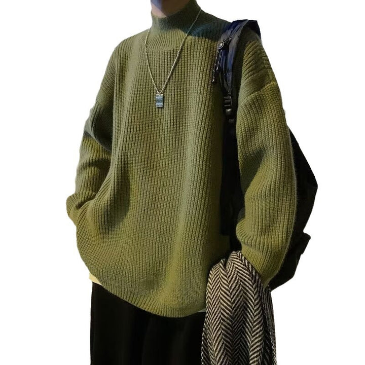 Damen Grobstrickpullover mit hohem Kragen Drune