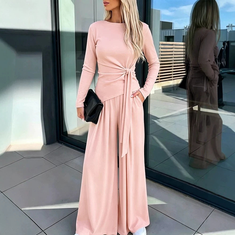 Damen Elegantes Wickeloberteil mit weitem Hosen Drune