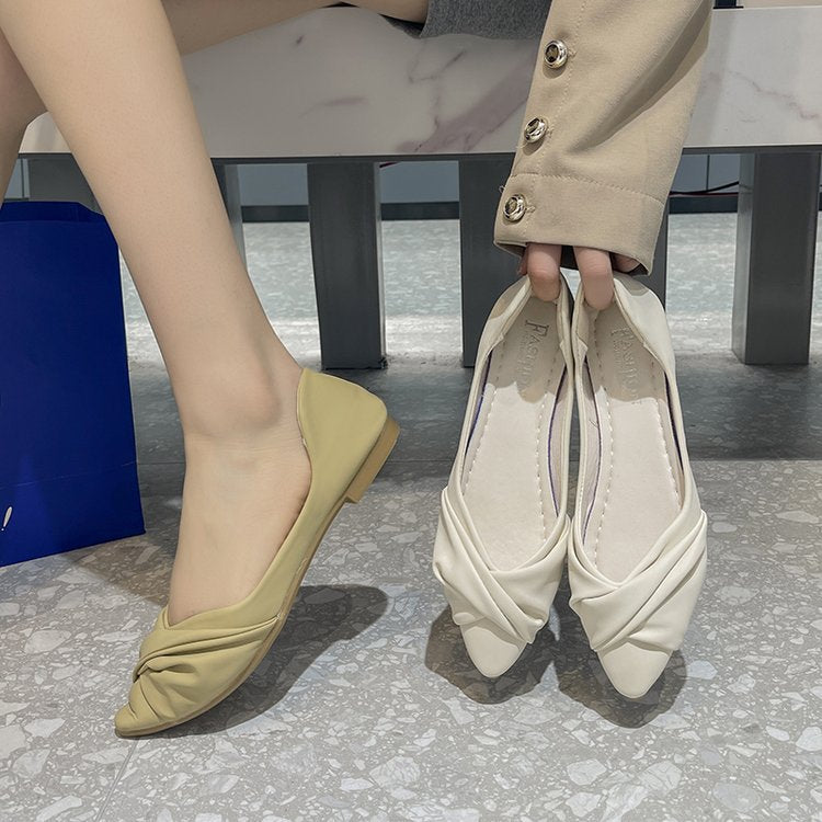 Damen Ballerinas mit eleganter Knoten-Details und rutschfester Sohle Drune