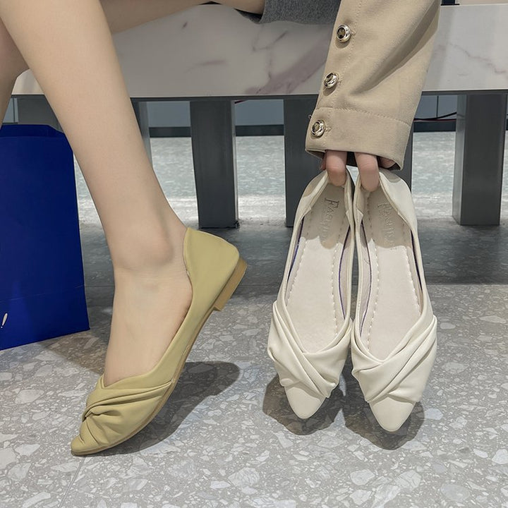 Damen Ballerinas mit eleganter Knoten-Details und rutschfester Sohle Drune