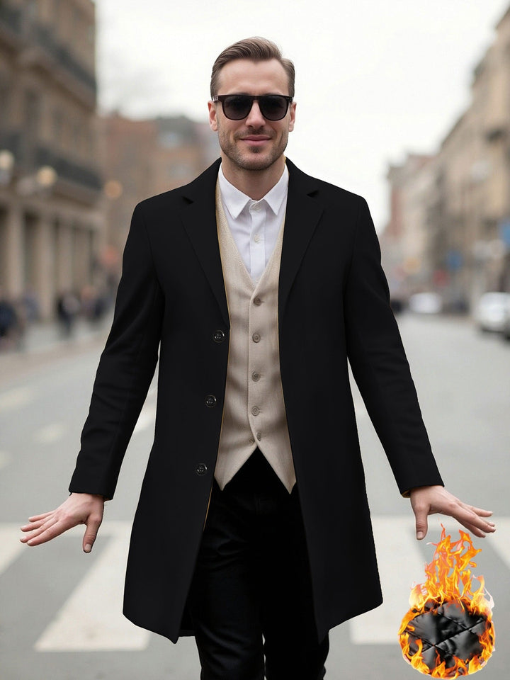 Herren eleganter Langmantel mit modernem Schnitt und optimalem Tragekomfort Drune