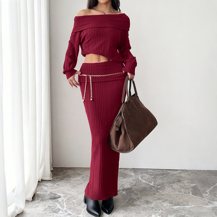 Damen Elegantes Strick-Kleidungsset Drune