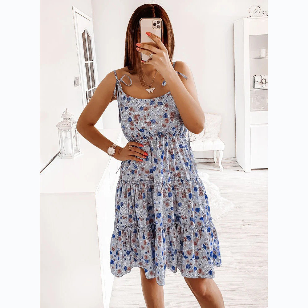 Damen Wonderland Kleid mit verspieltem Blumendruck und lässiger Passform Drune