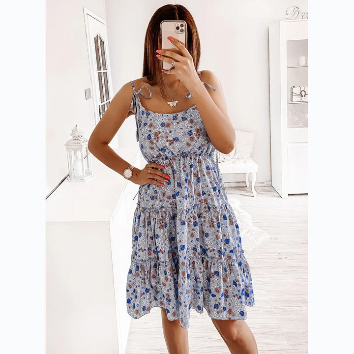Damen Wonderland Kleid mit verspieltem Blumendruck und lässiger Passform Drune