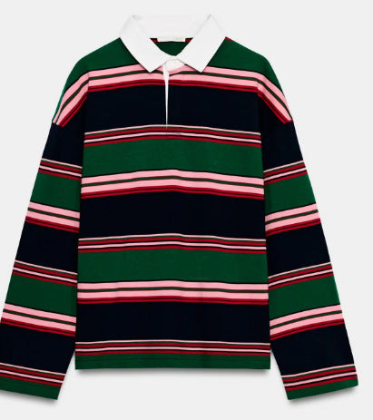 Damen Feinstrick-Poloshirt-Cardigan mit kurzem Arm und durchgehendem Reißverschluss Drune