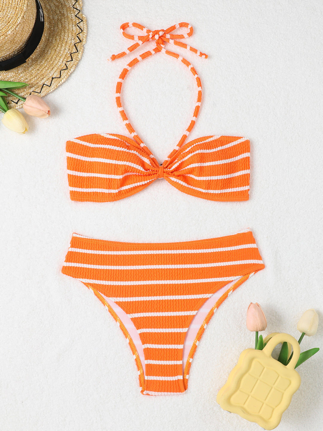 Damen Bandeau Bikini mit raffiniertem Knoten Drune