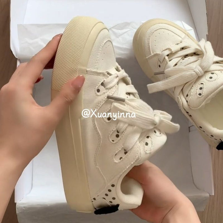 Damen Canvas Sneakers mit flexibler Gummisohle und atmungsaktivem Obermaterial Drune
