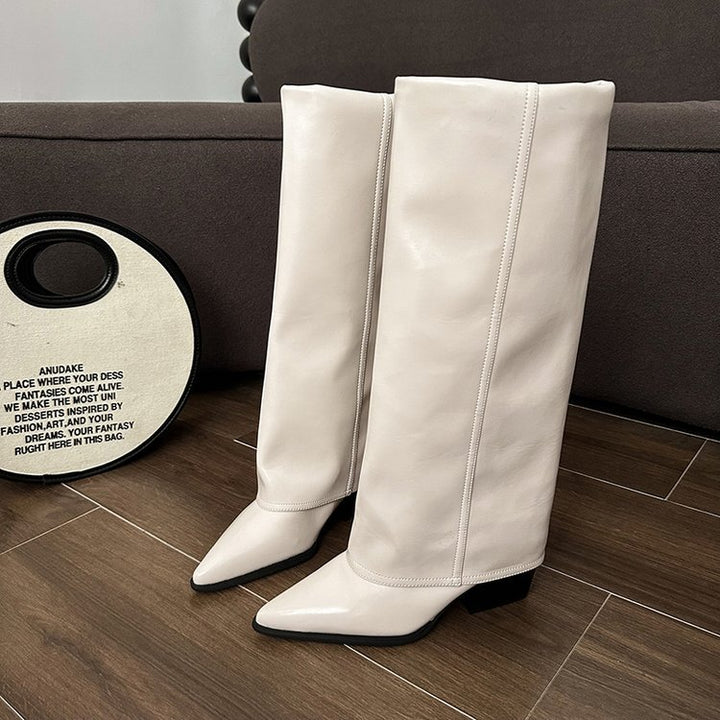 Damen Elegante und schicke Stiefel mit Blockabsatz Drune