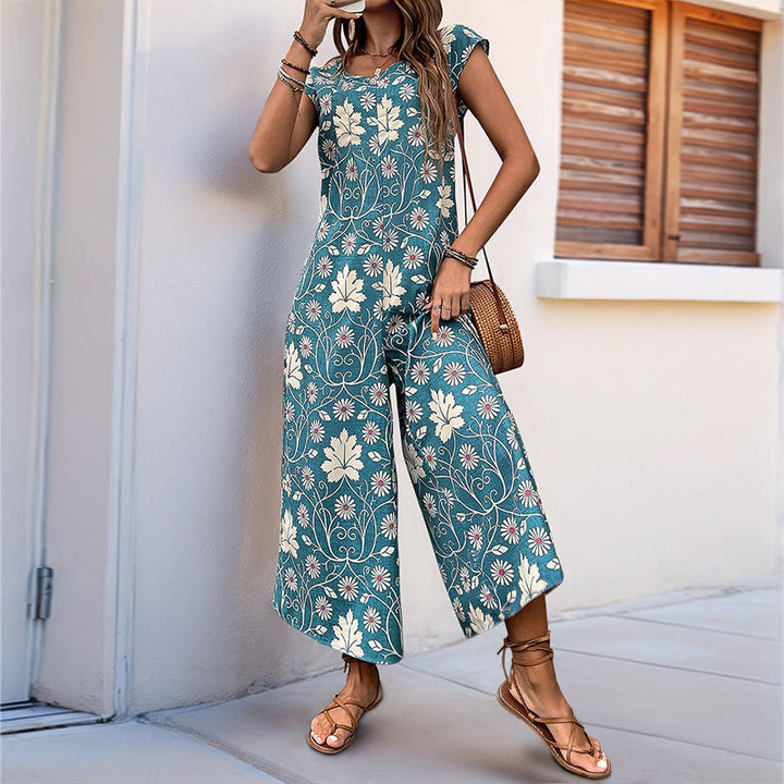 Drune | Lockerer Jumpsuit mit Blumendruck