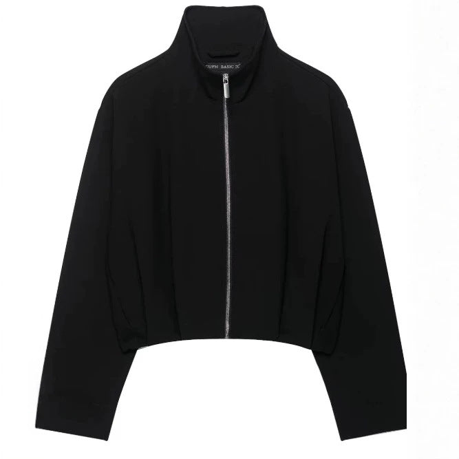 Damen Kurz geschnittener Boxy‑Blouson mit hohem Stehkragen und überschnittenen Ärmeln Drune