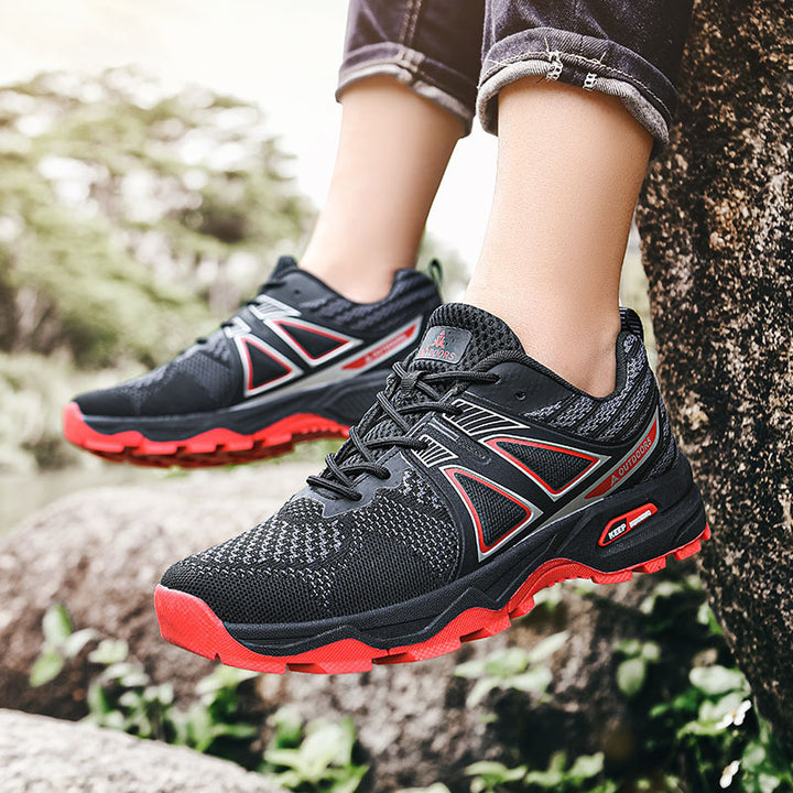 Herren nan geländefester Trekking-Sneaker mit aggressivem Profildesign und atmungsaktivem Strickoberteil Drune