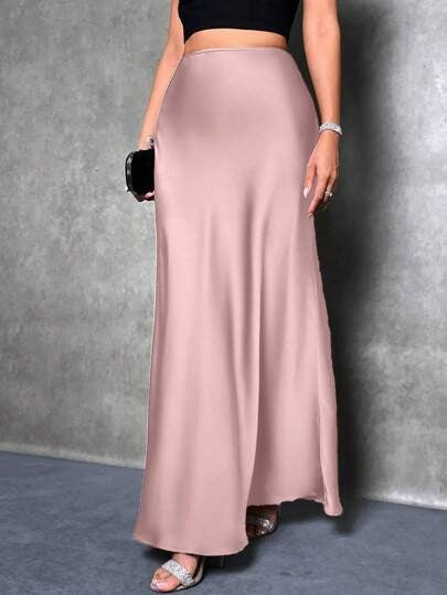 Damen Maxirock mit fließendem Schnitt und elegantem Fall Drune