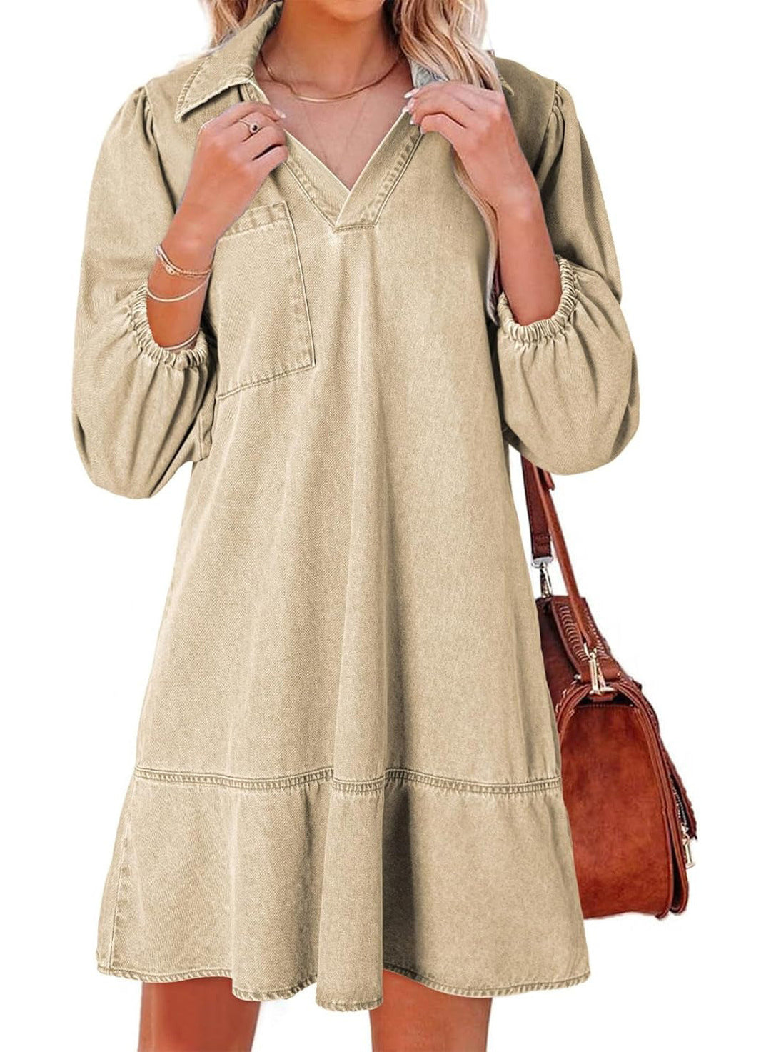 Damen Denim Kleid im lässigen Schnitt Drune