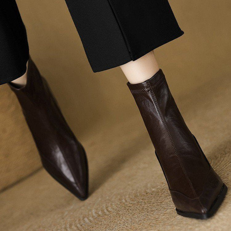 Damen Elegante spitze Stiefeletten Drune