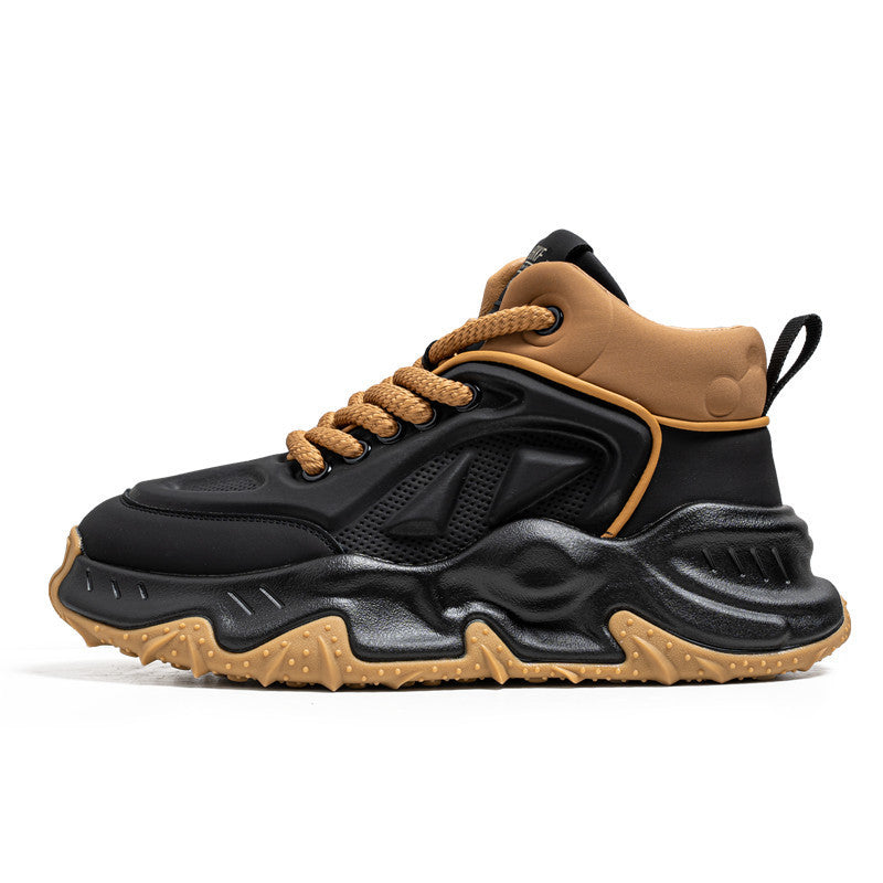 Herren urbane High-Top Tech-Chunky Sneaker mit griffiger Trailsohle und gepolstertem Knöchelkragen Drune